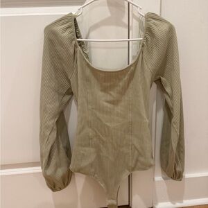 Chic Sage Ribbed Bodysuit